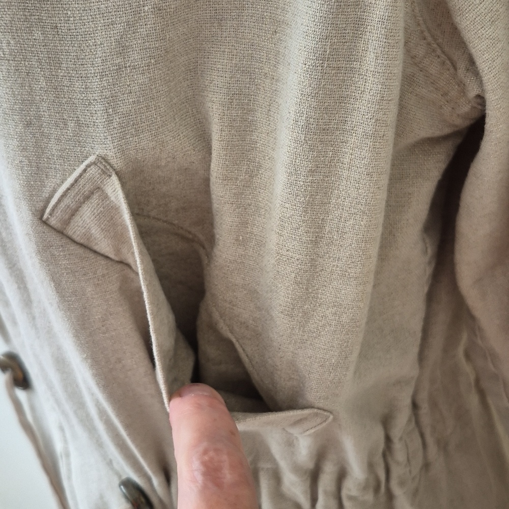 J. Jill Khaki Utility Jacket with Subtle Gold Shimmer Sz XS - Picture 5 of 16